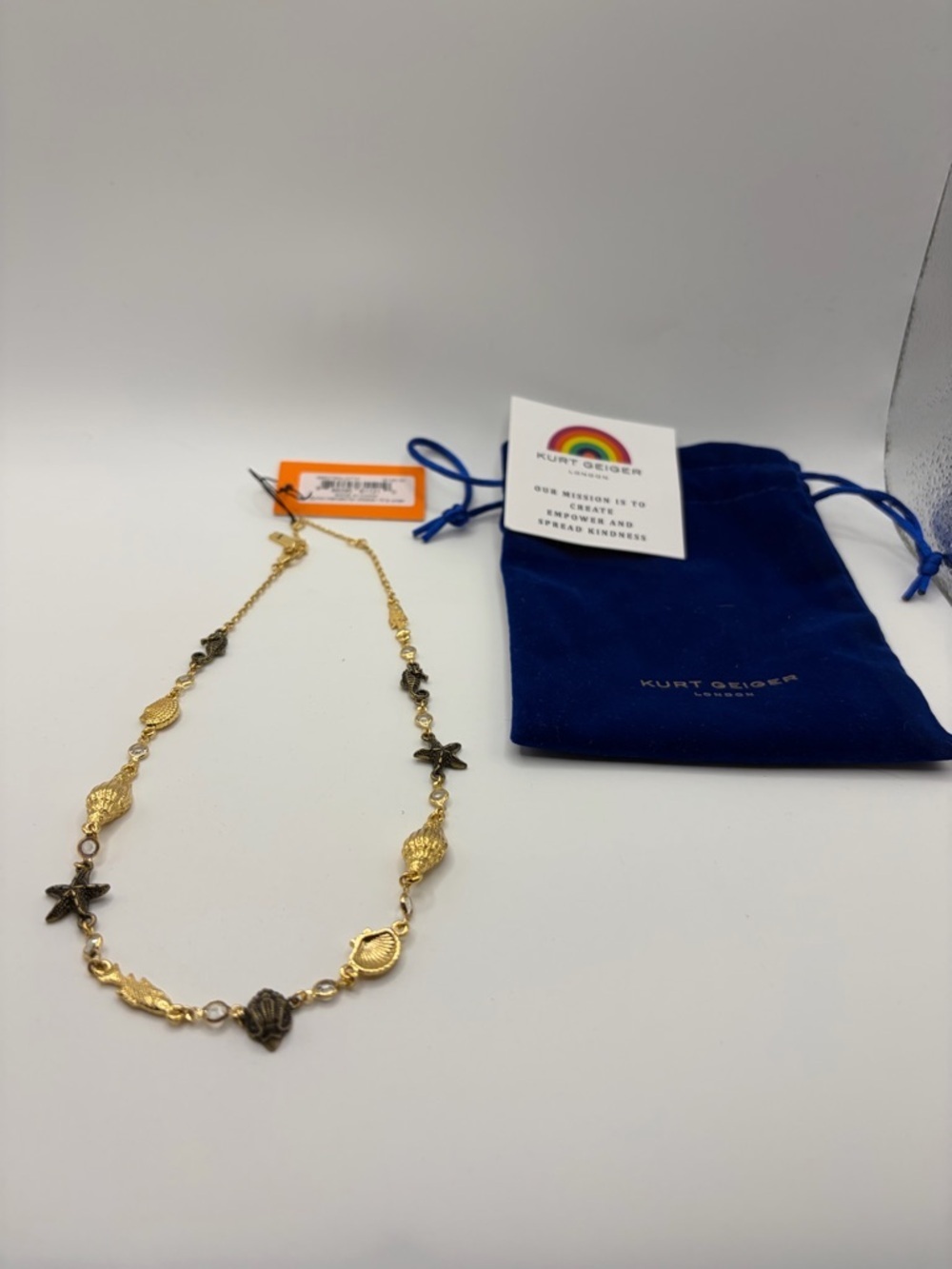 Kurt Geiger Gold Tone Seaside Charm Chain Necklace